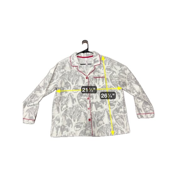 Gilligan & OMalley NWT White Gray Cotton Pajama Set Red Piping Sz XXL - Picture 13 of 15